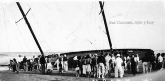 FOTO HISTÓRICA – EL NAUFRAGIO DE “EL RECLUTA” EN 1942
