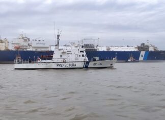 INGRESÓ UN BUQUE DE GRAN PORTE EN BAHÍA BLANCA: AMPLIO OPERATIVO DE PREFECTURA