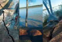 VIDEO- DEBIDO A LA BAJANTE DEL PARANÁ SE DESMORONA UN TRAMO DE BARRANCA Y CAE AL RÍO