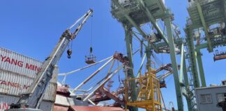 VIDEO- UN BUQUE PORTACONTENEDORES DERRIBÓ DOS GRÚAS DURANTE UNA MANIOBRA EN UN PUERTO DE TAIWÁN