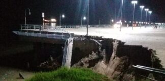 VIDEO- DEBIDO A LA BAJANTE DEL RÍO PARANÁ, SE DESMORONÓ PARTE DE LA BARRANCA DEL PARQUE ESPAÑA EN ROSARIO