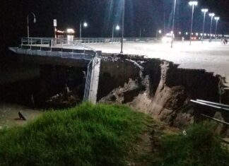 VIDEO- DEBIDO A LA BAJANTE DEL RÍO PARANÁ, SE DESMORONÓ PARTE DE LA BARRANCA DEL PARQUE ESPAÑA EN ROSARIO