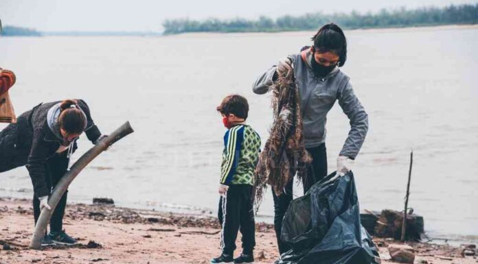 SANTA FE: VECINOS DE SAN LORENZO LIMPIARON LA COSTANERA DEL PARANÁ