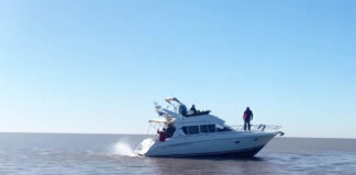 VIDEO – IMPRESIONANTES IMAGENES EN EL MOMENTO QUE UN CRUCERO SE VARA EN EL RÍO DE LA PLATA