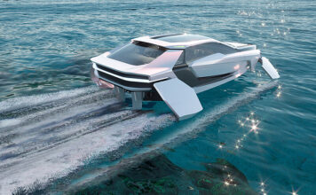 FUTUR-E: EL BARCO ECO-SOSTENIBLE QUE PARECE UN AUTO Y VUELA SOBRE LAS OLAS
