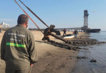 BAJANTE DEL PARANÁ: HALLARON UN ENORME ANCLA QUE PESA 15 TONELADAS