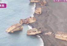 La actividad volcánica en Japón hace emerger barcos hundidos de la II Guerra Mundial