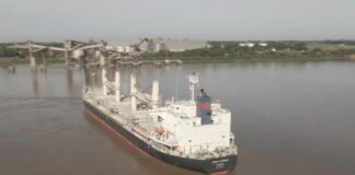 UN BARCO CON 25.000 TONELADAS DE HARINA DE SOJA QUEDÓ VARADO EN EL PARANÁ