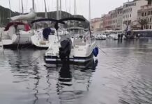 ITALIA – MINI TSUNAMI INUNDA EN SEGUNDOS EL PUERTO DE YATES DE BONIFACIO