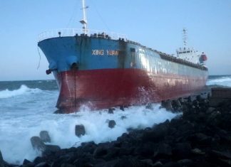 UN BUQUE CARGUERO CHINO ENCALLA EN LAS COSTAS DE UNA CIUDAD RUSA EN EL PACÍFICO DURANTE UNA TORMENTA (VIDEO)