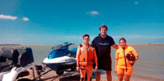 PREFECTURA ASISTIÓ A UN KITESURFISTA EN MAR CHIQUITA