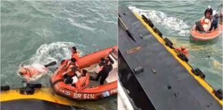 SE CONOCIÓ EL VIDEO DEL MOMENTO EN QUE EL REMOLCADOR DA LA VUELTA DE CAMPANA EN PUERTO DESEADO