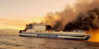 ITALIA – VORAZ INCENDIO EN UN FERRY EN EL ADRIÁTICO: RESCATAN A 288 PERSONAS