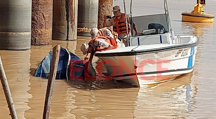 PARANÁ – CONTINÚA LA BÚSQUEDA DEL JOVEN DESAPARECIDO TRAS EL CHOQUE DE LA LANCHA CONTRA LA TOMA DE AGUA