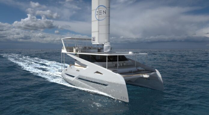CATAMARÁN SOLAR – ELÉCTRICO ZEN 50, EL PRIMERO EN PRODUCCIÓN QUE CUENTA CON UNA VELA DE ALA