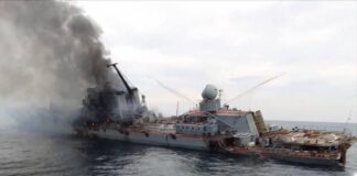 FOTOS MUESTRAN AL BUQUE DE GUERRA RUSO MOSKOVA DESPUÉS DE SUPUESTOS ATAQUES CON MISILES