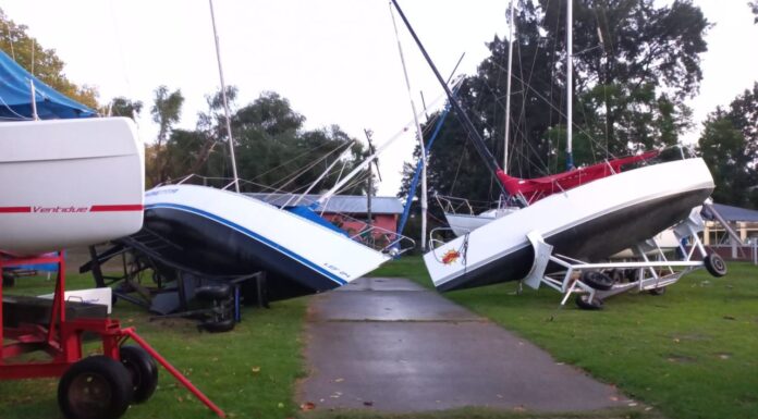 DESTROZOS EN EL CLUB DE VELEROS SAN ISIDRO POR EL TEMPORAL DE ANOCHE