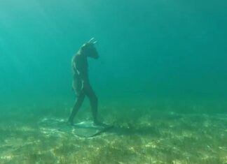ENCONTRARON UNA EXTRAÑA FIGURA EN EL FONDO DEL UN LAGO EN NEUQUÉN