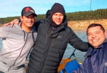 MARCOS ROJO DE PESCA: EL CAMPÉON CON BOCA SE EMBARCÓ EN CORRIENTES