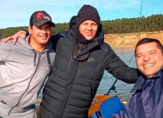 MARCOS ROJO DE PESCA: EL CAMPÉON CON BOCA SE EMBARCÓ EN CORRIENTES