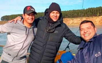 MARCOS ROJO DE PESCA: EL CAMPÉON CON BOCA SE EMBARCÓ EN CORRIENTES