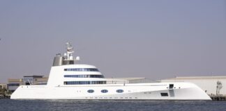 UNO DE LOS YATES MÁS GRANDES DEL MUNDO DE UN MILLONARIO RUSO, SE ESCONDE EN UN PUERTO DE EMIRATOS ARABES UNIDOS