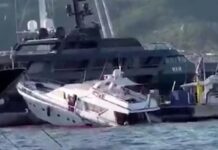 YATE GOLPEA UN MUELLE EN LA SPEZIA Y COMIENZA A HUNDIRSE: EL VIDEO