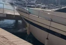 VIDEO – UN YATE FUERA DE CONTROL SE CHOCA Y DESTROZA PARTE DEL PUERTO DE ALICANTE