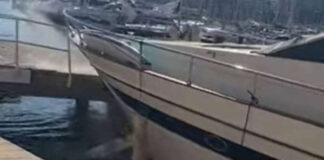 VIDEO – UN YATE FUERA DE CONTROL SE CHOCA Y DESTROZA PARTE DEL PUERTO DE ALICANTE