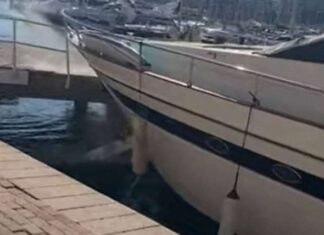 VIDEO – UN YATE FUERA DE CONTROL SE CHOCA Y DESTROZA PARTE DEL PUERTO DE ALICANTE