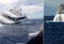 VIDEO – UN LUJOSO YATE DE 40 METROS DE ESLORA SE HUNDE FRENTE A LAS COSTAS DE ITALIA