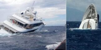 VIDEO – UN LUJOSO YATE DE 40 METROS DE ESLORA SE HUNDE FRENTE A LAS COSTAS DE ITALIA