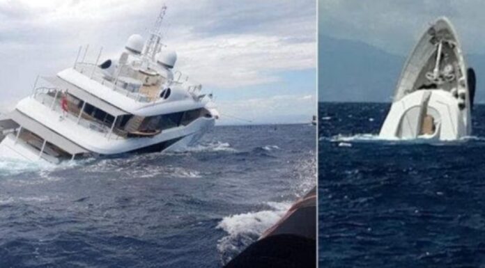 VIDEO – UN LUJOSO YATE DE 40 METROS DE ESLORA SE HUNDE FRENTE A LAS COSTAS DE ITALIA