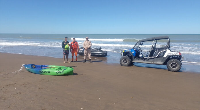 PREFECTURA RESCATÓ A UN KAYAKISTA EN VILLA GESELL