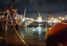 MONTEVIDEO – DIQUE HUNDIDO, GRÚAS CAÍDAS, EXPLOSIÓN Y TRES BARCOS AFECTADOS EN EL PUERTO (VIDEO)