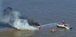 SE HUNDIÓ EL YATE DE 57 PIES QUE SE INCENDIÓ HOY EN EL RÍO DE LA PLATA
