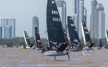 SE COMPLETÓ AYER EL TERCER DÍA DE REGATAS EN EL MUNDIAL DE LA CLASE MOTH EN EL RÍO DE LA PLATA