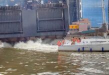 VIDEO – UN BARCO DE BUQUEBUS CHOCÓ A UN VELERO EN DÁRSENA NORTE