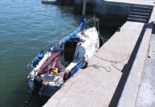 RESCATE EN LA ISLA GORRITI: EL VIENTO EMPUJÓ UN VELERO A LAS ROCAS Y FUE REMOLCADO