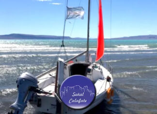 ENCONTRARON UN VELERO ABANDONADO EN LA COSTA DEL LAGO ARGENTINO