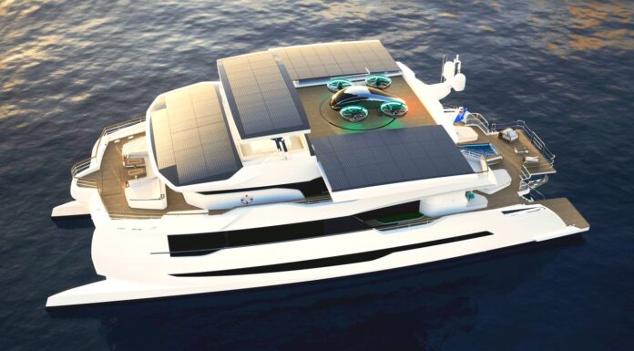EL YATE ELÉCTRICO SOLAR QUE INCLUYE UN COCHE VOLADOR Y HASTA UN SUBMARINO