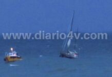 VIDEO: RESCATARON UN VELERO A LA DERIVA POR LA SUDESTADA EN QUEQUÉN