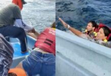UNA OLA PROVOCA LA VUELTA DE CAMPANA DE UNA LANCHA TURÍSTICA EN COLOMBIA Y DEJA DOS MUERTOS (VIDEO DEL RESCATE)