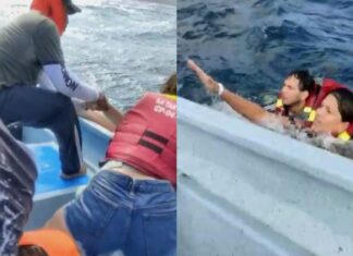 UNA OLA PROVOCA LA VUELTA DE CAMPANA DE UNA LANCHA TURÍSTICA EN COLOMBIA Y DEJA DOS MUERTOS (VIDEO DEL RESCATE)