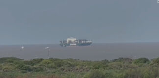RIO DE LA PLATA – FUE LIBERADO EL ENORME CONTAINERO DE 335 M SE VARÓ Y BLOQUEÓ EL ACCESO AL PUERTO DE BS AS POR UNAS HORAS