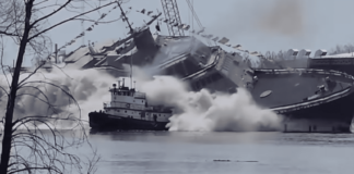 VIDEO – ASÍ EL USS CLEVELAND GOLPEA A UN REMOLCADOR DURANTE SU BOATURA LATERAL