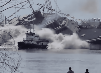 VIDEO – ASÍ EL USS CLEVELAND GOLPEA A UN REMOLCADOR DURANTE SU BOATURA LATERAL