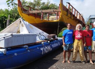 LA EXPEDICIÓN RUSA QUE NAUFRAGÓ EN EL PACÍFICO CONSTRUYÓ UN NUEVO TRIMARÁN EN LA ISLA DE PASCUA E INTENTARÁ CULMINAR LA AVENTURA