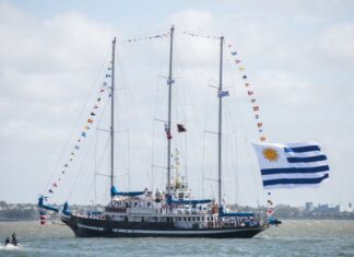 EL LONGEVO VELERO ESCUELA CAPITÁN MIRANDA DE LA ARMADA DE URUGUAY ZARPÓ EN UN NUEVO CRUCERO DE INSTRUCCIÓN