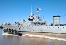 SE EFECTUÓ UN ADIESTRAMIENTO NAVAL INTEGRADO EN EL RÍO PARANÁ DE LAS PALMAS
